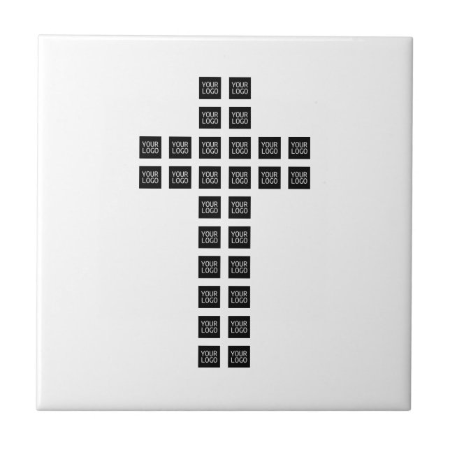 Create a Cross Pattern with any Logo or Image Ceramic Tile (Front)