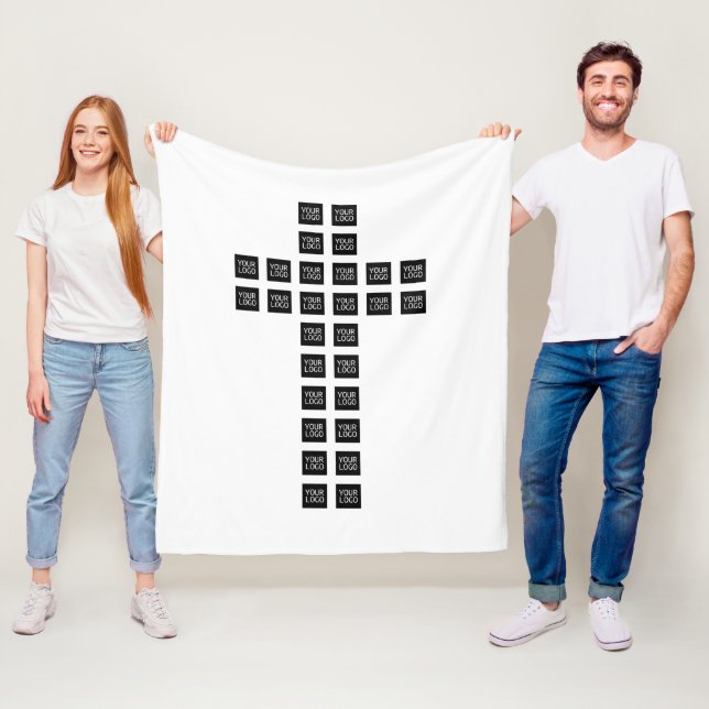 Create a Cross Pattern with any Logo or Image Fleece Blanket (In Situ)