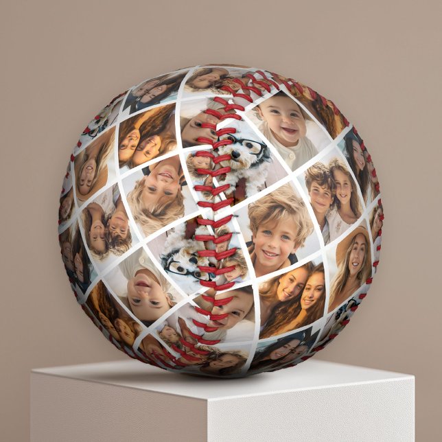 Create a Custom 8 Photo Collage - Diamond Shape Baseball (Custom Photo Baseball)