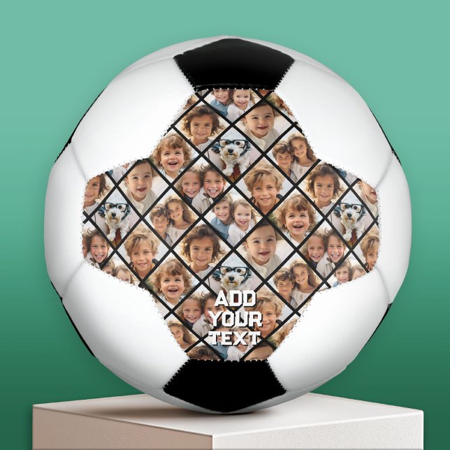 Create a Custom 8 Photo Collage - Diamond Shape Soccer Ball (Custom Soccer Ball)