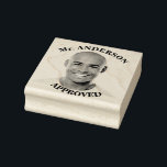 Create A Custom Funny Face Teacher Approval Rubber Rubber Stamp<br><div class="desc">Create A Custom Funny Face Teacher Approval Rubber Self-inking Stamp
Customise it with Your photo Self-inking Stamp
Self inking stamp with 9 different ink colours to choose from. Photo gift for anyone,  change photo and add text.</div>