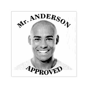 Create A Custom Funny Face Teacher Approval  Self-inking Stamp