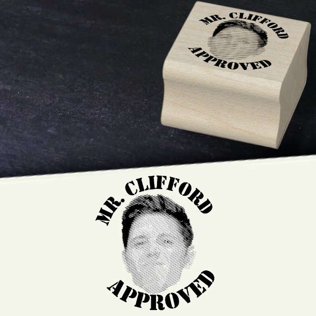 Create A Custom Funny Face Teacher Approval Wooden Rubber Stamp (Creator Uploaded)