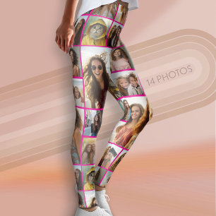 Create a Custom Photo Collage - 14 Photos - Pink Leggings