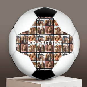 Create a Custom Photo Collage - 6 Photos - Text Soccer Ball