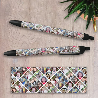 Create a Custom Photo Collage with 12 Photos Black Ink Pen