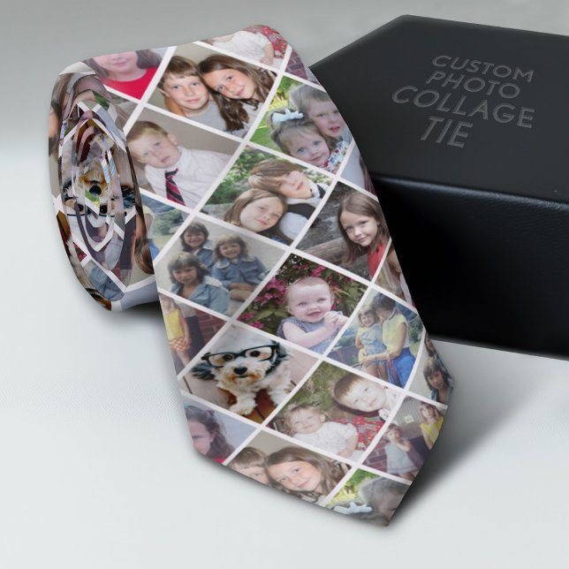 Create a Custom Photo Collage with 12 Photos Tie (Custom Photo Collage Tie - Create Your Own Look)