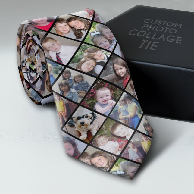 Create a Custom Photo Collage with 12 Photos Tie (Custom Tie with a Photo Collage)