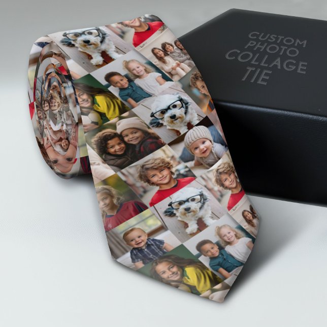 Create a Custom Photo Collage with 16 Photos Tie (Custom Photo Collage Tie - Create Your Own Look)
