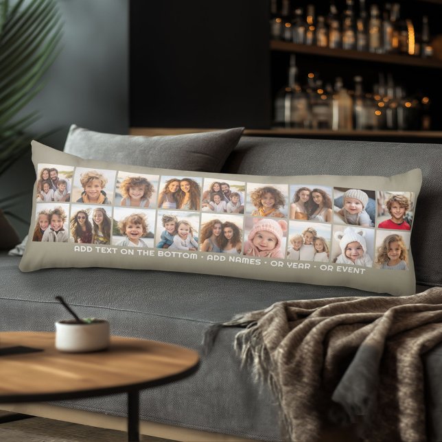 Create a Custom Photo Collage with 18 Photos Body Cushion (Body Pillow with Photo Collage)