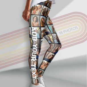 Create a Custom Photo Collage with 18 Photos Leggings