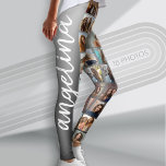 Create a Custom Photo Collage with 18 Photos Leggings<br><div class="desc">Use your favourite photo or pictures to make a fun keepsake to share with friends. This photo grid uses 18 photos and includes a place to add your name on one leg. A funky,  statement piece that makes a great gift!</div>