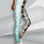Create a Custom Photo Collage with 18 Photos teal Leggings<br><div class="desc">Use your favourite photo or pictures to make a fun keepsake to share with friends.</div>