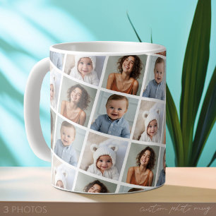 Create a Custom Photo Collage with 3 Photos Coffee Mug