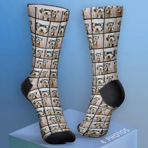 Create a Custom Photo Collage with 4 Photos black Socks