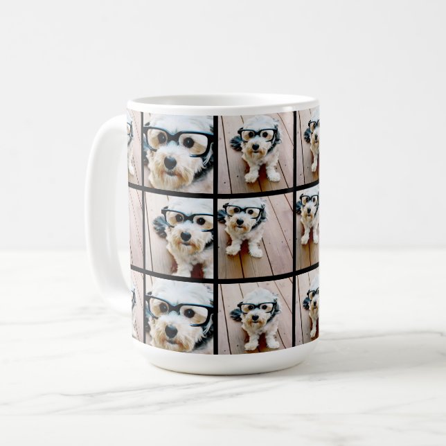 Create a Custom Photo Collage with 4 Photos Coffee Mug (Front Left)