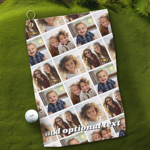 Create a Custom Photo Collage with 4 Photos Golf Towel