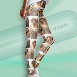 Create a Custom Photo Collage with 4 Photos Leggings