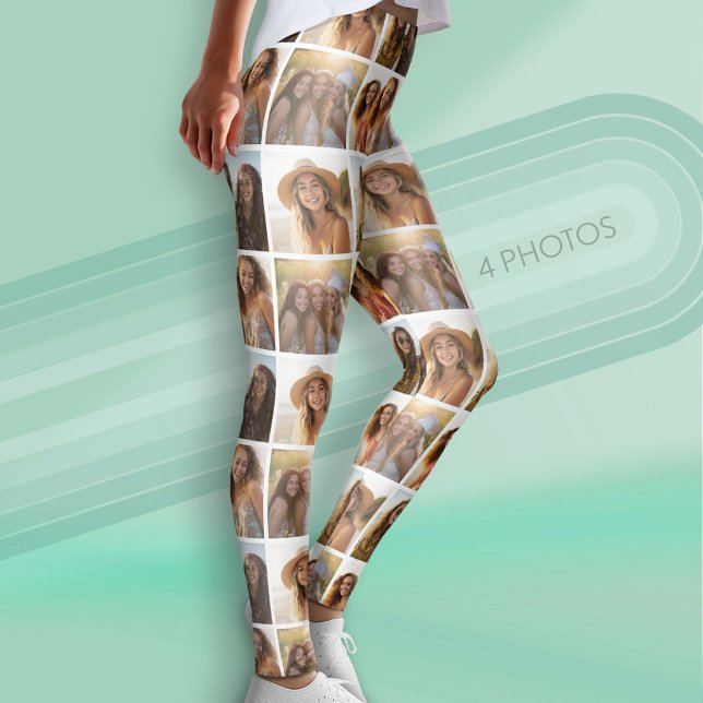 Create a Custom Photo Collage with 4 Photos Leggings (Custom Leggings with 4 Photos)