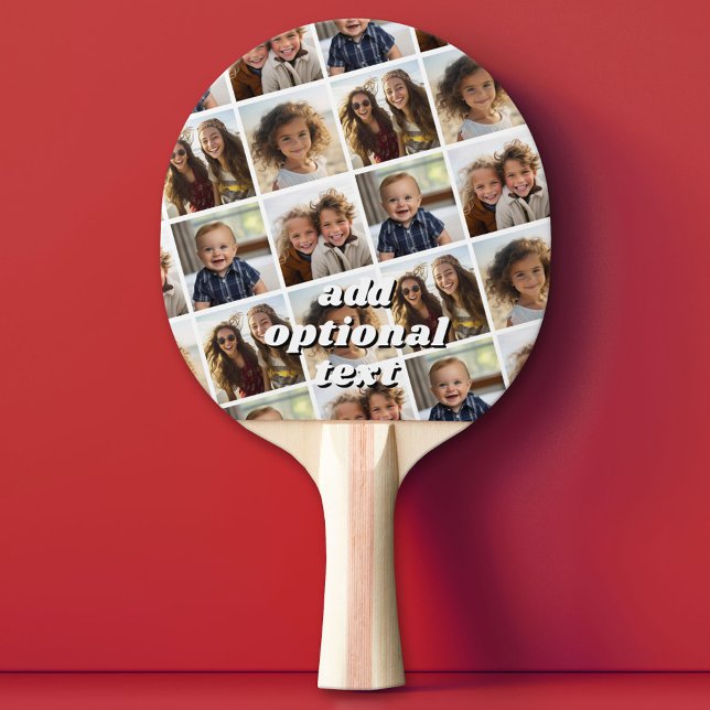 Create a Custom Photo Collage with 4 Photos Ping Pong Paddle (Custom Pink Pong Paddle)