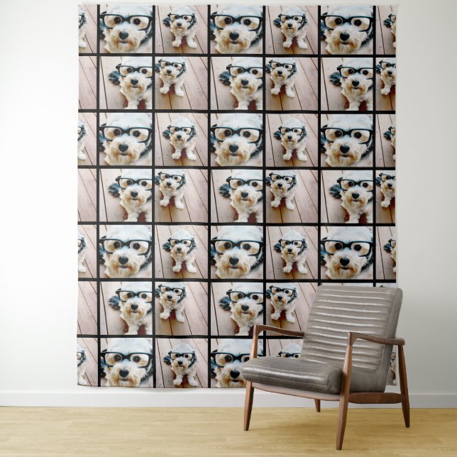 Create a Custom Photo Collage with 4 Photos Tapestry (In Situ)