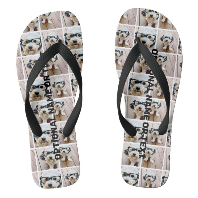 Create a Custom Photo Collage with 4 Photos Thongs (Footbed)