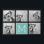 Create a Custom Photo Collage with 5 Photos Faux Canvas Print<br><div class="desc">You can use square or selfie photos for this design. Use five square photos to create a unique and personal gift. Or you can keep the hipster puppy and make a trendy keepsake. If you need to adjust the pictures,  click on the customise tool to make changes.</div>