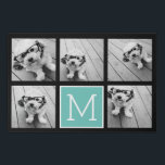 Create a Custom Photo Collage with 5 Photos Faux Canvas Print<br><div class="desc">You can use square or selfie photos for this design. Use five square photos to create a unique and personal gift. Or you can keep the hipster puppy and make a trendy keepsake. If you need to adjust the pictures,  click on the customise tool to make changes.</div>
