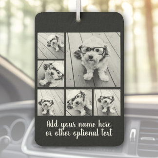 Create a Custom Photo Collage with 6 Photos black Car Air Freshener