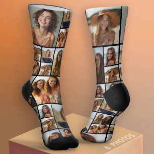 Create a Custom Photo Collage with 6 Photos black Socks