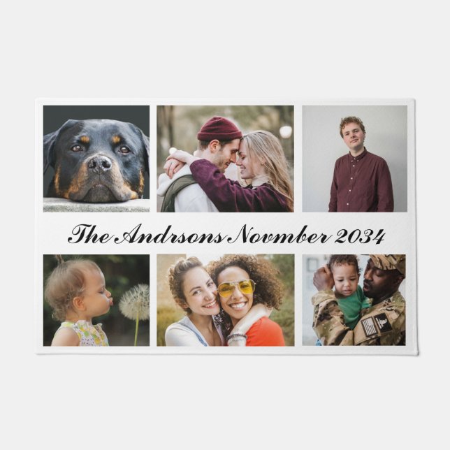 Create a Custom Photo Collage with 6 Photos  Doormat (Front)
