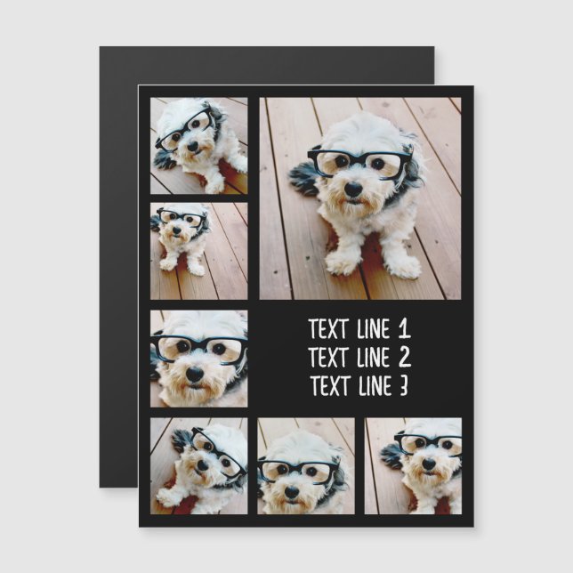 Create a Custom Photo Collage with 7 Photos Magnet (Front/Back)