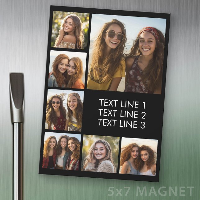 Create a Custom Photo Collage with 7 Photos Magnet (Custom Photo Magnet)