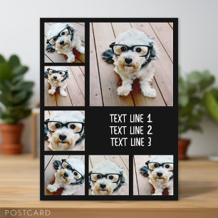 Create a Custom Photo Collage with 7 Photos - Text Postcard