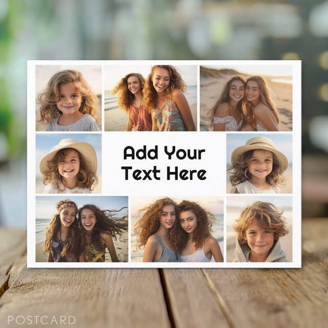 Create a Custom Photo Collage with 8 Photos Postcard (Custom Postcard)