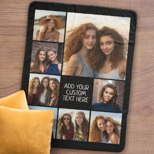 Create a Custom Photo Collage with 8 Photos Sherpa Blanket