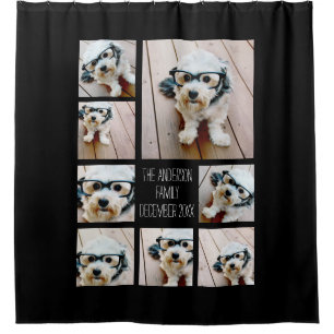 Create a Custom Photo Collage with 8 Photos Shower Curtain