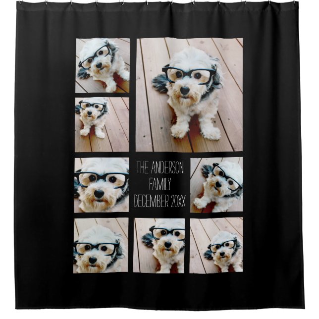Create a Custom Photo Collage with 8 Photos Shower Curtain (Front)