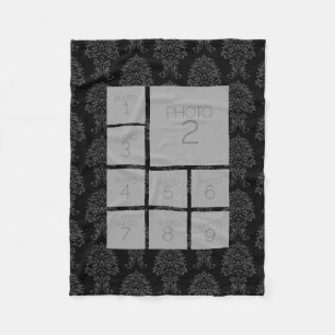 Create a Custom Photo Collage with 9 Photos Fleece Blanket