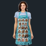 Create a Funky Photo Collage with 18 Photos Blue Apron<br><div class="desc">Use your favourite photo or pictures to make a fun keepsake to share with friends. This modern grid prints across the front for a unique and eye catching display of your photos. The modern font can be used to add a name or event.</div>