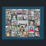 Create a Funky Photo Collage with 27 Photos Faux Canvas Print<br><div class="desc">Use your favourite photo or pictures to make a fun keepsake to share with friends. This modern grid prints diagonally across the front for a unique and eye catching display of your photos. The modern calligraphy script can be used to add a name or event.</div>