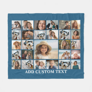Create a Funky Photo Collage with 27 Photos Fleece Blanket
