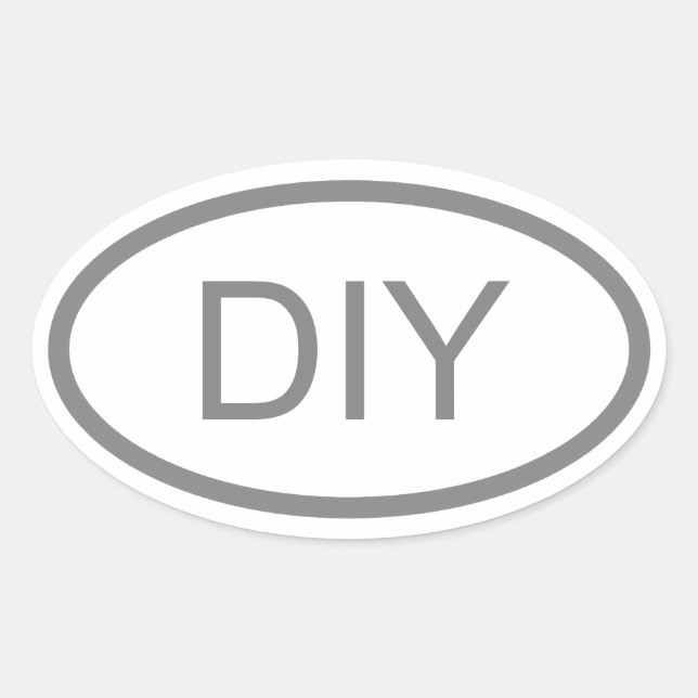 Create a Grey Euro Style Oval Sticker (Front)