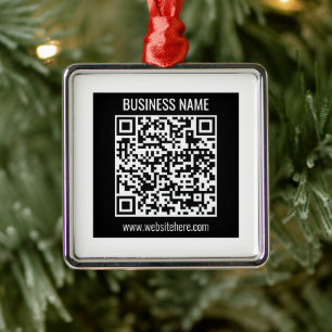 Create a Modern QR code Instantly  Metal Ornament