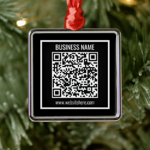 Create a Modern QR code Instantly  Metal Ornament