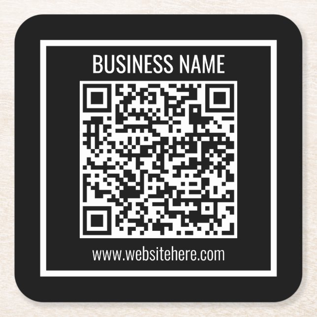 Create a Modern QR code Instantly  Square Paper Coaster (Front)