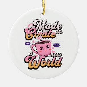 Create a new world ceramic ornament