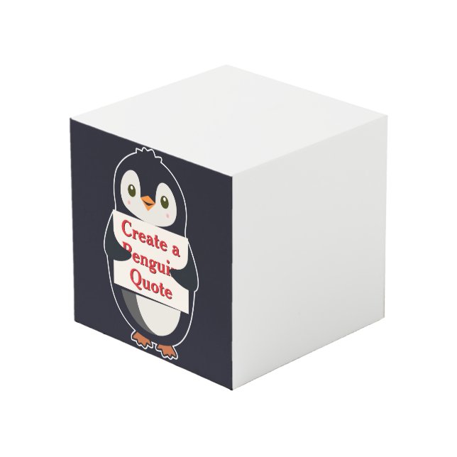 Create a Penguin Quote Cube (Front Angled)