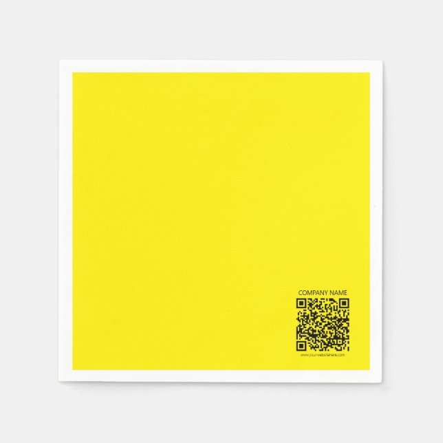 Create a QR Code | Easily Seen Bright Yellow Black Napkin (Front)