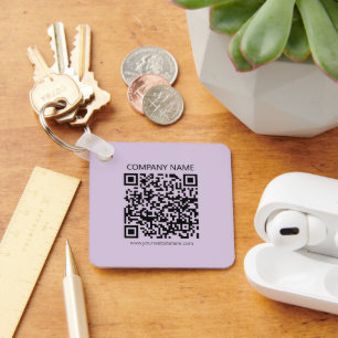 Create a QR Code   Pale Lavender Violet Key Ring